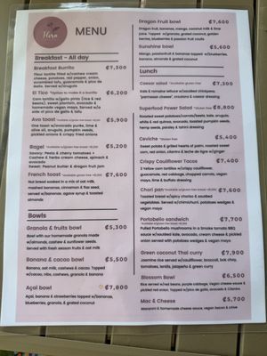 Menu 2025  at Flora Vegan Cafe in Tamarindo