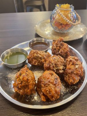 Onion Pakoras  at Udupi Krishna in London