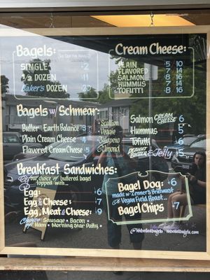 Everything bagel with tofutti…mmm!  at Henry Higgins Boiled Bagels - Sellwood in Portland