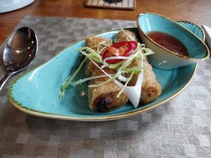 Spring-rolls with sweet sour dip at Hoi An in Aachen