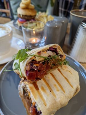 Hoisin duck wrap at The Veggie Hut in Pontypridd