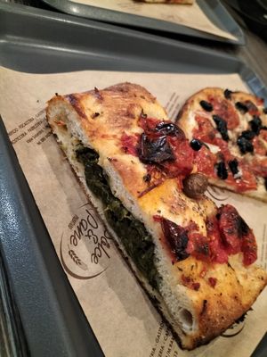 Focaccia filled with A LOT of come di rapa at Panificio Dolce & Pane in Bari