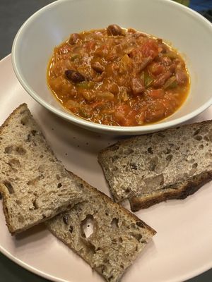 Slow cooked beans  at Pulse in Edinburgh