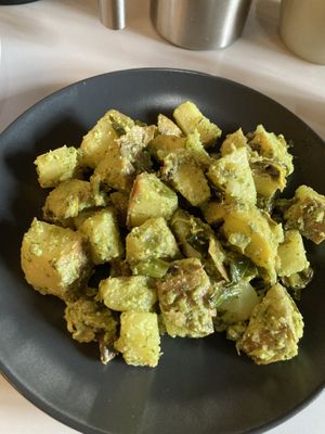 Pesto potatoes   at Pulse in Edinburgh
