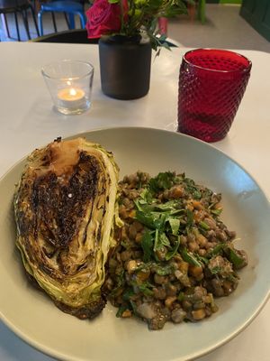 Hispi cabbage and lentil salad   at Pulse in Edinburgh