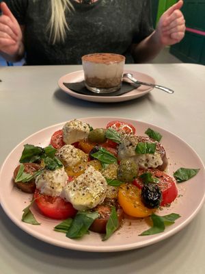 Overnight oats tiramisu, calabrese salad at Pulse in Edinburgh