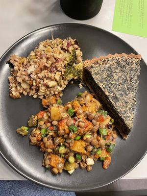 Spinach tart with 2 salads of the day   at Pulse in Edinburgh