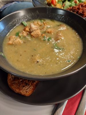 Leek and potato soup at Pulse in Edinburgh