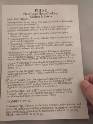 Smaller plates at Pulse in Edinburgh