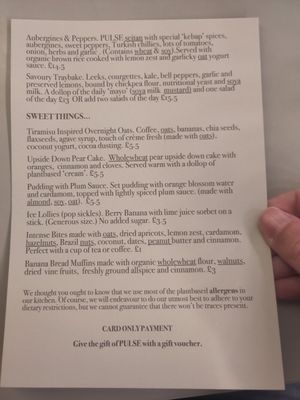 Mains and desserts at Pulse in Edinburgh