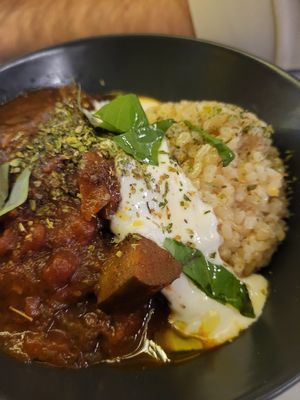 seitan and aubergine, small dish at Pulse in Edinburgh