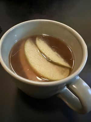 A hot apple drinks  #Veganuary at Pulse in Edinburgh