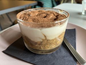 Tiramisu overnight oatss  at Pulse in Edinburgh
