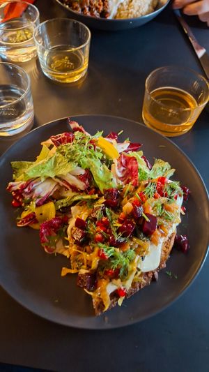 Fab things on toast + salad at Pulse in Edinburgh