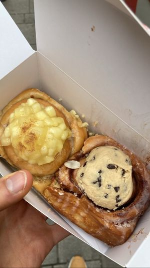 Apple roll and cookie dough roll  at Cinnamood in Dusseldorf