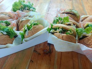 Veg burger (vegan/vegetarian) at Lakshmi food House in Legazpi City