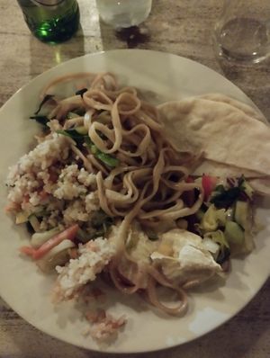 vegan options from the buffet (tofu came seperate) at The Phoenician Restaurant in Nairobi