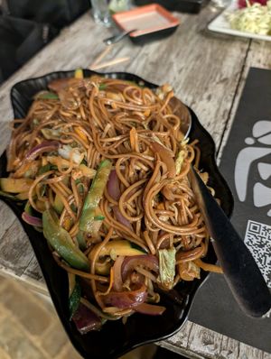 Yaki Soba (their regular udon noodles contain eggs) at The Phoenician Restaurant in Nairobi