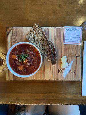Borsch without sour cream.  at Kozak Homemade Ukrainian Food in Vancouver
