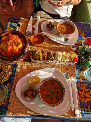 must try the veggie couscous and the mixed salad! at Café Amornakoch in Marrakech