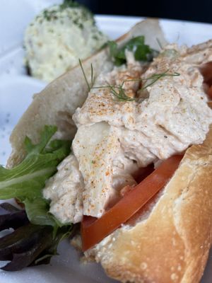 Vegan lobster roll  at Blue Moon Cafe in Fayetteville