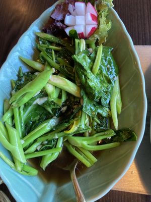 Water spinach in a garlic sauce   at Nakorn Thai in Kassel