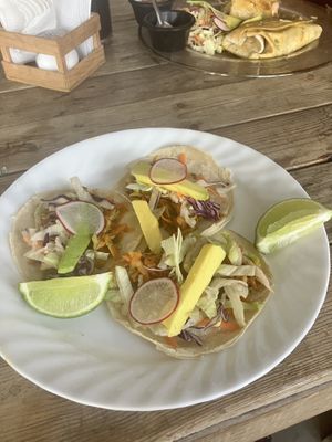 Veggie tacos (vegan)  at Chalulu Café in Tulum