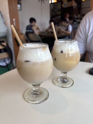 Soy milk iced cappuccino   at Klatch Coffee in Ishigaki