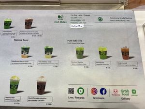 A few plant milk options   at Seven Suns - Central Rama 9 in Bangkok