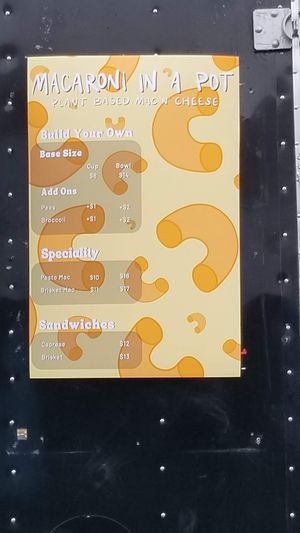 Short menu for now. at Macaroni In a Pot in Portland