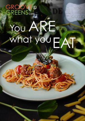"you ARE what you EAT"
Come and try our Mama Mia Spaghetti Meat ball plant-based  at Groove & Greens Café in Nonthaburi