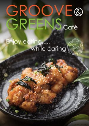 Eating plant-based is caring for the planet. Try our BBQ  Buffalo Cauliflower at Groove & Greens Café in Nonthaburi
