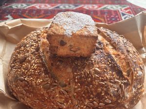 Vegan scone and sourdough with four seeds   at Brød in Tokyo
