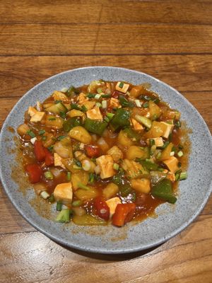 Sweet and sour tofu   at Namaste Vegetarian in Phuket