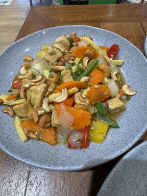 Tofu and cashew stir fry   at Namaste Vegetarian in Phuket