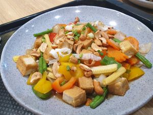 Fried tofu and veg - 8/10 tasty nice gaic flavours but not a full meal need a carb at Namaste Vegetarian in Phuket
