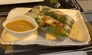 Vegan fresh rolls at Hanoi in Athens