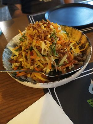 Papaya salad with peanuts. So fresh at Hanoi in Athens