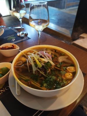 Vegan pho with mushrooms. Delicious at Hanoi in Athens