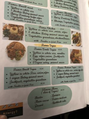 vegan menu (with egg...)  at Indo Rasa in Haarlem