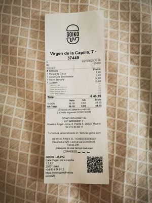  at Hamburguesería Goiko in Jaen