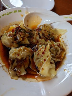 Wontons at Tofu Vegan - Spitalfields in East London