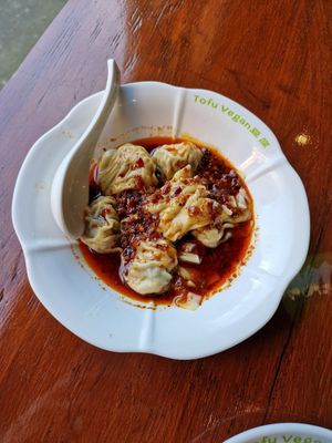 Wontons at Tofu Vegan - Spitalfields in East London