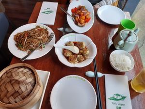 this cost £50. my eyes are watering. Traditional Chinese tea £3.40 per person (very nice)  at Tofu Vegan - Spitalfields in East London