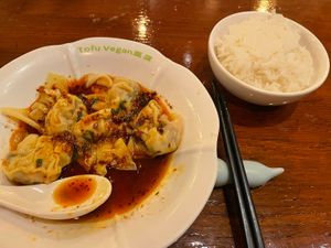 Wontons  at Tofu Vegan - Spitalfields in East London