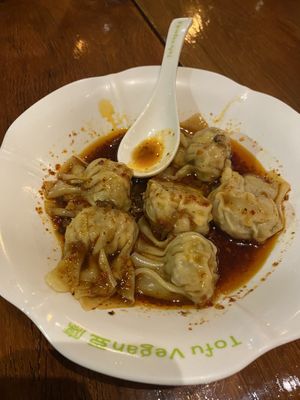 Wontons  at Tofu Vegan - Spitalfields in East London