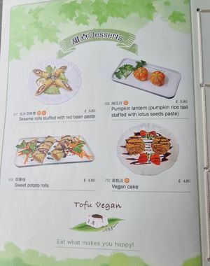 Menu 5 (Apr23) at Tofu Vegan - Spitalfields in East London