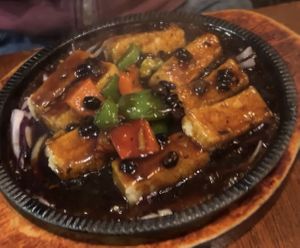 Sizzling tofu   at Tofu Vegan - Spitalfields in East London