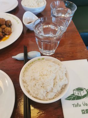 Steamed rice at Tofu Vegan - Spitalfields in East London