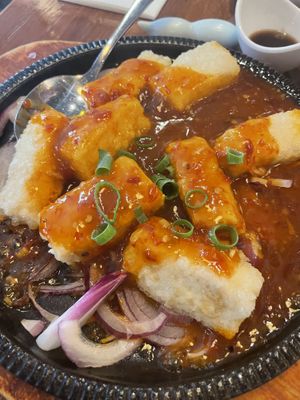 House special sauce sizzling tofu  at Tofu Vegan - Spitalfields in East London